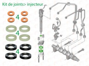 Joint d'injecteurs Montage Bosch Culbuteur Admission Pour Citroen Peugeot 1.4 HDi / 1.6 HDi – Image 2
