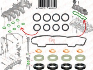 Joint d'injecteurs Montage Bosch Culbuteur Admission Pour Citroen Peugeot 1.4 HDi / 1.6 HDi